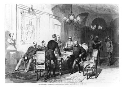 Oorlogsraad in de prefectuur van Versailles op 6 december 1870, illustratie uit 